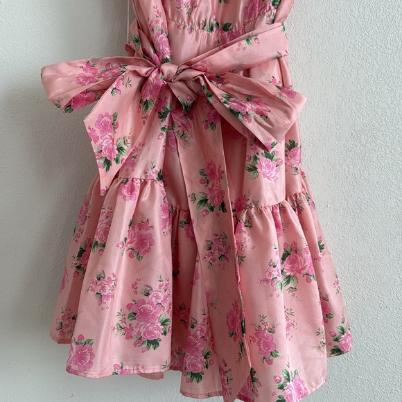 LoveShackFancy Pink Ruched Ruffled Mini Dress - Picture 5 of 7